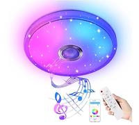 YRHome Plafonnier LED 36W intensité variable haut-parleur Bluetooth Ciel étoilé couleur RVB télécommande ou application lecture de musique