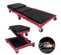 YRHome Planche à roulettes 2 en 1 - Charge maximale : 150 kg - 6 roulettes mobiles - Rotation à 360° - Siège roulant - Fonction assise et couchette