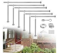 YRHome Rampe d'escalier en acier inoxydable - 200 cm - Pour escaliers - Facile d'entretien - Angle réglable - Pour l'intérieur et l'extérieur - Avec supports muraux et chevilles métalliques