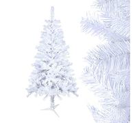YRHome Sapin de Noël Artificiel Blanc | Arbre de Noël avec Pied Métallique Solide pour Intérieur | Montage Rapide et Système de Pliage | Décoration de Noël avec Aiguilles en PVC 180 Branches - 120cm