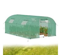 YRHome Serre en film plastique - 3 x 4 x 2 m - Résistante à l'hiver - En acier galvanisé - Vert - Avec porte et fenêtre - Design arqué - Abri de jardin pour cultiver des tomates et des plantes
