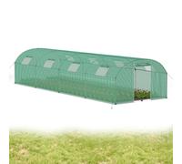 YRHome Serre en film plastique - 3 x 8 x 2 m - Résistante à l'hiver - En acier galvanisé - Vert - Avec porte et fenêtre - Design arqué - Abri de jardin pour cultiver des tomates et des plantes