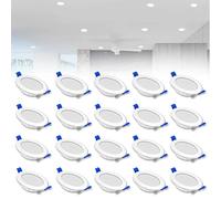 YRHome spot encastrable LED 230V ultra plat lot de 20 spot encastrable salle de bain 5W mini spot plafond aluminium pour salon chambre et cuisine 20x5W blanc froid