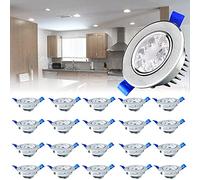 YRHome Spot LED Encastrable 230V Encastré Plat Set de 20 Pièces 3W Lampe Salle de Bain Spot Encastré Aluminium Mini Spot Plafond Pour Salon Chambre Cuisine 20x3W Blanc Froid