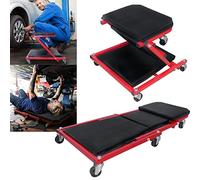 YRHome Table à roulettes 2 en 1 pour atelier de voiture - 92 x 44 x 12 cm - Avec coussin souple et roulettes pivotantes à 360° - Siège pliable - Charge maximale : 150 kg