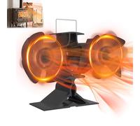YRHome Ventilateur de cheminée - 10 feuilles - Design à double tête - Sans électricité - Double ventilateur de poêle à bois - Pour poêle à bois, poêle à bois
