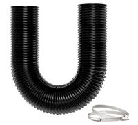 Yrichtra Gaine VMC Flexible 100mm x 2.5m, 5 Couches Isolantes, Réduction du Bruit, Isolation Thermique, Longueur Ajustable, Sans Odeur, avec Colliers - Parfait pour Tuyaux PVC et Évacuation, Noir