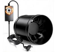 Yrichtra Ventilateur Extracteur d'Air 100mm à Vitesse Réglable, Puissant 221m³/h et Silencieux, Extracteur de Gaine pour VMC, Salle de Bain, Cave, Garage, Tente de Culture, Économe en Énergie, Noir