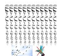 Yrlehoo 12 Pièces Répulsif Oiseaux, Répulsif Pigeons, Effaroucheur d'oiseaux pour Balcon, Barre Effaroucheur Oiseaux 360 Degrés Réfléchissant en Spirale Lumineux,30cm