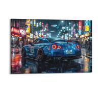 YRNQ JDM Poster pour GTR R35 Voiture de course sur Tokyo Décoration murale 30 x 45 cm