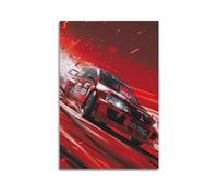 YRNQ Poster de voiture de course de rallye vintage EVO Evolution voiture de sport Œuvre d'art décorative sur toile 30 x 45 cm