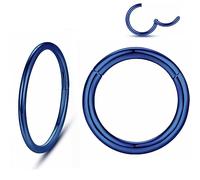 Yrogcu Anneau de nez, lèvre, septum-clicker : 8 g, 10 g, 12 g, 14 g, 16 g, 18 g, 20 g, diamètre : 6 mm, 8 mm, 10 mm, 12 mm, 14 mm, 16 mm, Argent sterling Acier inoxydable Titane, Zircon cubique