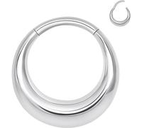 Yrogcu Anneau de nez, lèvre, septum-clicker : 8 g, 10 g, 12 g, 14 g, 16 g, 18 g, 20 g, diamètre : 6 mm, 8 mm, 10 mm, 12 mm, 14 mm, 16 mm, Argent sterling Acier inoxydable Titane, Zircon cubique