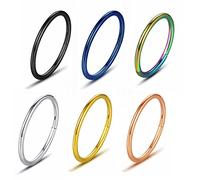 Yrogcu Anneau de nez, lèvre, septum-clicker : 8 g, 10 g, 12 g, 14 g, 16 g, 18 g, 20 g, diamètre : 6 mm, 8 mm, 10 mm, 12 mm, 14 mm, 16 mm, Argent sterling Acier inoxydable Titane, Zircon cubique