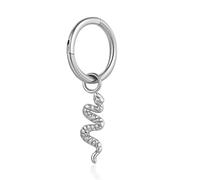 Yrogcu Anneau de nez simple ou double en acier inoxydable avec charnière sans couture - Diamètre : 6 mm, 8 mm, 10 mm, 12 mm, 16G-Dia.10MM, Pierre