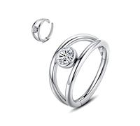 Yrogcu Anneau de nez simple ou double en acier inoxydable avec charnière sans couture - Diamètre : 6 mm, 8 mm, 10 mm, 12 mm, Acier inoxydable, zirconium carré