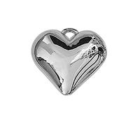 YROHGKPN 1 pièce Perles en forme de cœur lisse Pendentif boule massive 3D Charms Accessoires de fabrication de bijoux avec trou Amour, taille unique, comme décrit