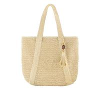 YROHGKPN 2023 Nouveau Sac à Main Paille Tissage Sac à Bandoulière Sac Grande Capacité Mode Tote Tendance Couleur Unie Sacs de Plage pour Femmes Filles Épaule Unique, beige