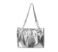 YROHGKPN 2023 Sac à bandoulière polyvalent pour filles et femmes Couleur unie Grande capacité Pour faire du shopping Imperméable Tendance Clair PU Cuir Sacs de transport, Argent (Silver)