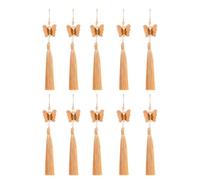 YROHGKPN 26 cm Élégant pompon papillon avec franges, porte-clés accessoires pour sac, voiture et téléphone, décoration, soie glacée robuste, polyester, accessoires stables, kaki, taille unique