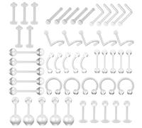 YROHGKPN Anneaux de ventre, sourcils, lèvres, piercing de nez, cartilage, tragus, support de boucles d'oreilles, barre industrielle, en plastique, bijoux pour chirurgie, ongles de lèvres