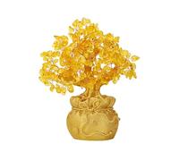 YROHGKPN Arbre d'argent en cristal jaune, décoration de table pour salon, bureau, bureau, salle de conférence, décorations chinoises Feng Shui porte-bonheur créatives