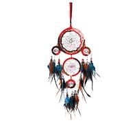 YROHGKPN Attrape-rêves avec cinq anneaux plumes double couche Décoration murale Décoration de voiture Mariage Chambre d'enfant Décoration de la maison Attrape-rêves suspendu