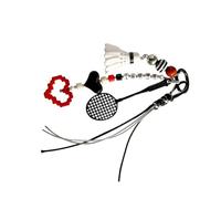 YROHGKPN Badminton créatif Pendentif de sac Décoration de sac Porte-clé en alliage complète aussi bien les tenues décontractées que sportives. Accessoire de design unique de badminton