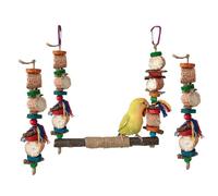 YROHGKPN Balançoire à oiseaux, cage à perroquet, jouet balançoire en épis de maïs, entraînement en bois pour petits oiseaux, perroquets, support de jeu, balançoire pour petits oiseaux