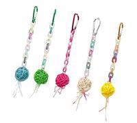 YROHGKPN Balle colorée en papier à mâcher pour oiseaux, jouet à mâcher à suspendre, favorise l'exploration et le soin du bec pour perruches. Jouet interactif pour oiseaux pour exercices