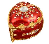 YROHGKPN Boîte à bijoux en forme de cœur avec diamants - Support sophistiqué pour alliances - Doublure en velours - Organiseur de rangement pour bijoux pour femme