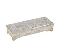 YROHGKPN Boîte de rangement décorative à 2 compartiments en alliage pour boucles d'oreilles, colliers, souvenirs, boîte à bijoux avec deux compartiments