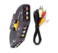 YROHGKPN Boîtier répartiteur vidéo 3 voies pour connecter 3 appareils à un téléviseur avec câble, adaptateur répartiteur de musique stéréo, boîte de commutation