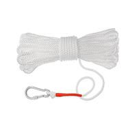 YROHGKPN Bouée tressée, bouée de sauvetage pour piscine, corde à anneau, ancre de bateau, corde de lancer creuse en polypropylène avec mousqueton, corde de levage creuse en polypropylène tressé avec