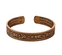 YROHGKPN Bracelet Mantra bouddhiste tibétain en cuivre peint à la main avec six mots sacrés réglable pour protéger le bonheur à ouvrir, taille unique, comme décrit