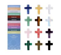 YROHGKPN Breloques miniatures en forme de croix en pierre précieuse - Parfait pour la fabrication de colliers et comme cadeau spirituel - Cristaux naturels pour rencontrer des enchantements