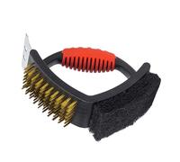 YROHGKPN Brosse à barbecue avec grattoir, angle droit, poils métalliques pour grilles de barbecue efficaces, brosse de barbecue de camping