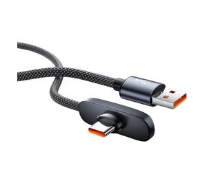 YROHGKPN Câble d'alimentation flexible à angle droit de 100 W, charge rapide pour smartphones, tablettes, tresse en nylon renforcé, chargeur tressé en forme de L, câble de charge