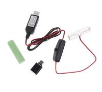 YROHGKPN Câble de batterie USB vers 3 V LR6-AA de type C avec interrupteur pour télécommande, radio, lumière LED, alimentation par batterie