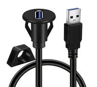 YROHGKPN Câble d'extension USB 3.0 à vitesse rapide 5 Gbit/s avec connecteurs mâles vers femelles avec montage encastré pour voiture, camion, moto, 1 m