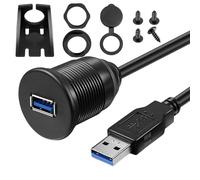 YROHGKPN Câble USB 3.0 mâle vers femelle de 1/2 m de long monté au ras du sol pour voiture, camion, bateau, tableau de bord