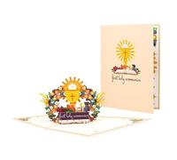 YROHGKPN Carte postale de première communion pour chrétiens - En papier - Pliée à la main - 3D - Avec enveloppe - Cérémonie spirituelle