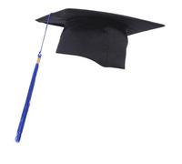 YROHGKPN Chapeau de cérémonie de remise de diplôme en tissu polyester lisse réglable pour étudiant et planificateur d'événements Unisexe Noir