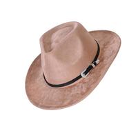 YROHGKPN Chapeau élégant Homburg unique avec boucle argentée à large bord plat à large bord pour une tenue décontractée, élastique confortable, b, Taille unique