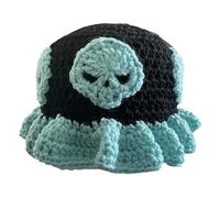 YROHGKPN Chapeau seau en tricot à la mode pour femmes et hommes Bonnet tissé à la main Crochet pour filles Hollowout Nouveauté Unique Pêche Unisexe Pêche Crochet Crâne Festival Musique, f, taille