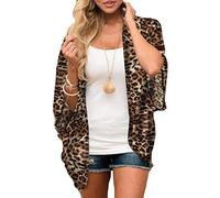 YROHGKPN Chemise kimono respirante avec protection solaire surdimensionnée à motif floral pour femme, imprimé léopard, L