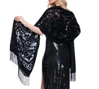 YROHGKPN Chipao Écharpe élégante pour femme pour robe de soirée, écharpe éthique traditionnelle pour invités de mariage ou demoiselles d'honneur, foulard élégant, Noir , taille unique