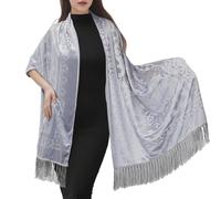 YROHGKPN Chipao Écharpe élégante pour femme pour robe de soirée, écharpe éthique traditionnelle pour invités de mariage ou demoiselles d'honneur, foulard élégant, gris, taille unique