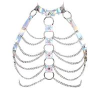 YROHGKPN Collier punk pour le corps - Collier gothique - Support de poitrine - Bijou de soirée - Dance Club - Pour femme