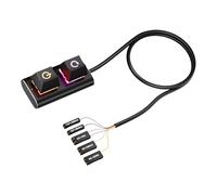 YROHGKPN Commutateur d'alimentation PC avec rétroéclairage coloré, rallonge de 2 m et jeu de clés mécaniques améliorant l'accessibilité du bouton PC externe